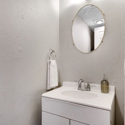 Half bath in the living room for maximum convenience.
