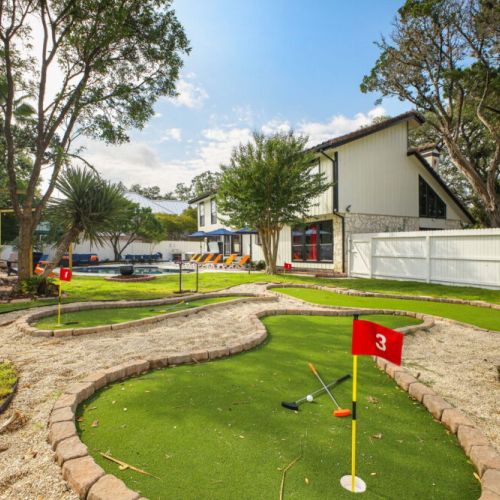 Put your skills to the test on the backyard mini golf course.