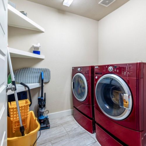 Fully-equipped laundry room.