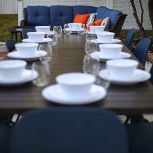 Gather around, share a meal, and let the lights set the mood