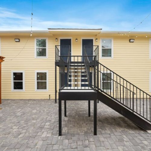 An exterior view of our lovely home. Can't wait to host you. The unit is the one on the ground floor (right side).