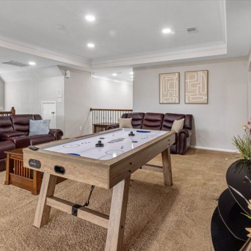 Get ready for an air hockey tournament with your family and friends.