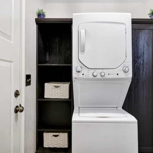 Fully-equipped laundry room.