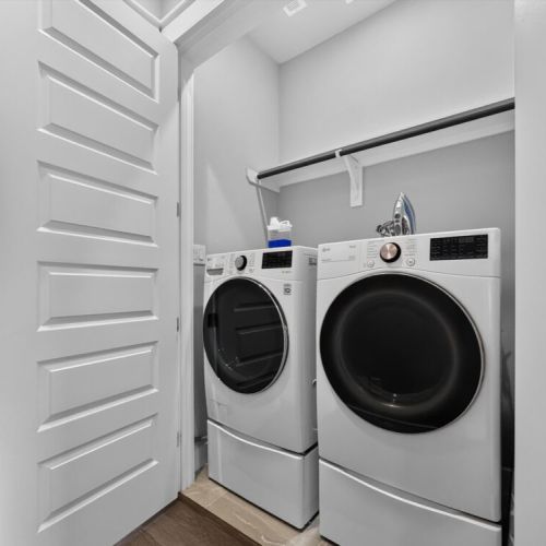 Fully-equipped laundry room.