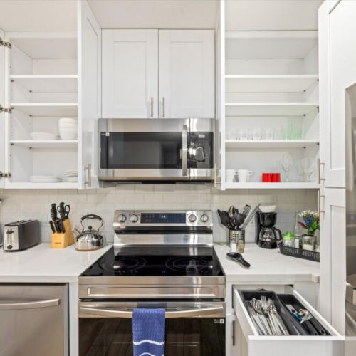 Kitchen is fully equipped so that you can feel like home for long stays.