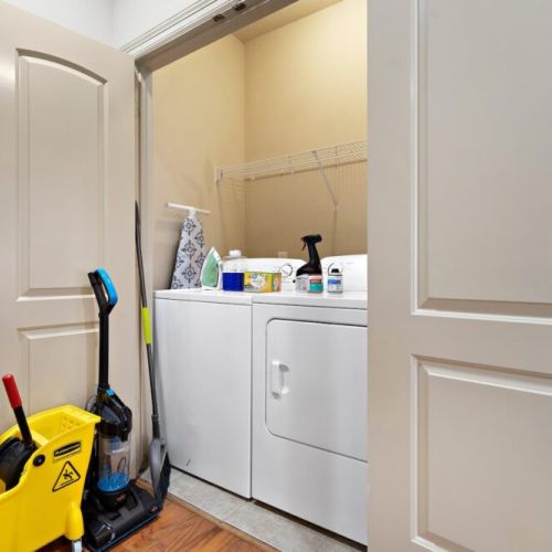 Fully-equipped laundry room.