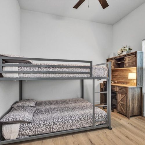 3rd bedroom with 2 full size bunk beds.