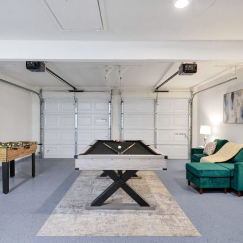 NO AC in this game room!! Enjoy endless fun in our game room with a full-size pool table and multi game table for the perfect hangout!