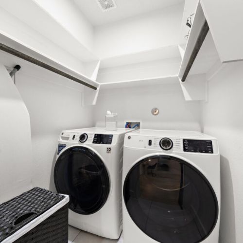 Fully-equipped laundry room.