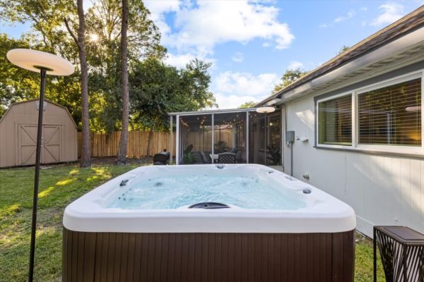 Htown Hot Tub Getaway | Swing Set BBQ Yard Games