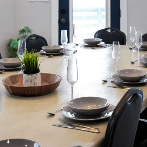 Plates and wine glasses!