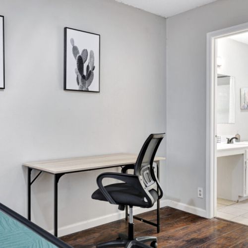 Do you need to finish some work? No problem, we got you covered! We include a desk and an office chair.