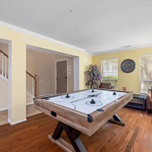 Get ready for an air hockey tournament with your family and friends.