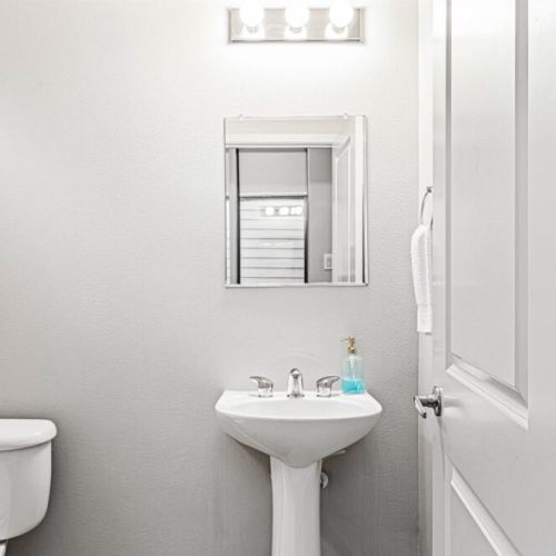 Half bath in the living room for maximum convenience.