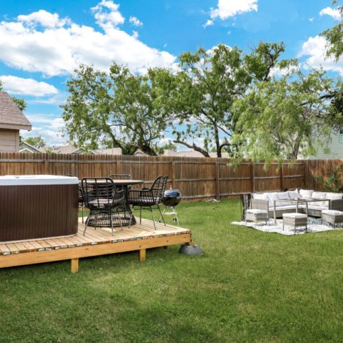 This luxurious hot tub is just one reservation away!