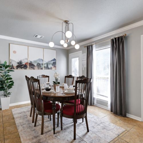 Enjoy a dining area full of natural light.