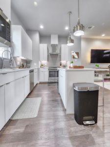 Fridge dispenses water and ice. 
