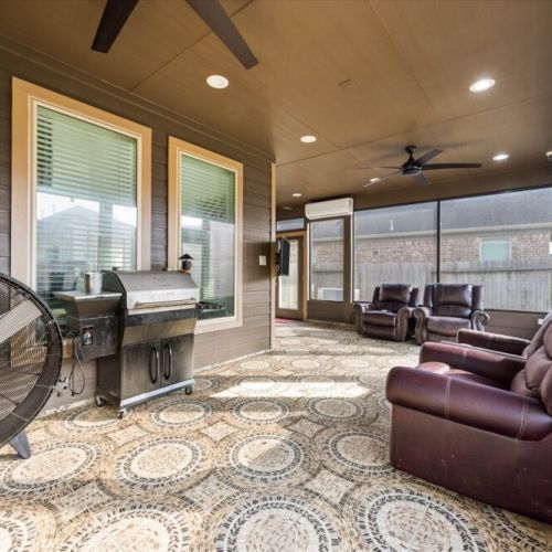 Fire up the grill and catch the game on the big screen.