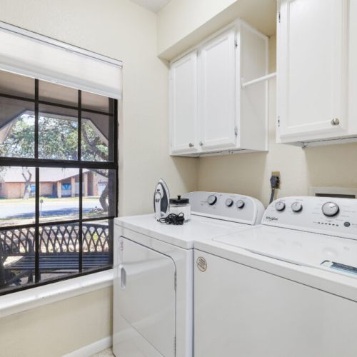 Fully-equipped laundry room.