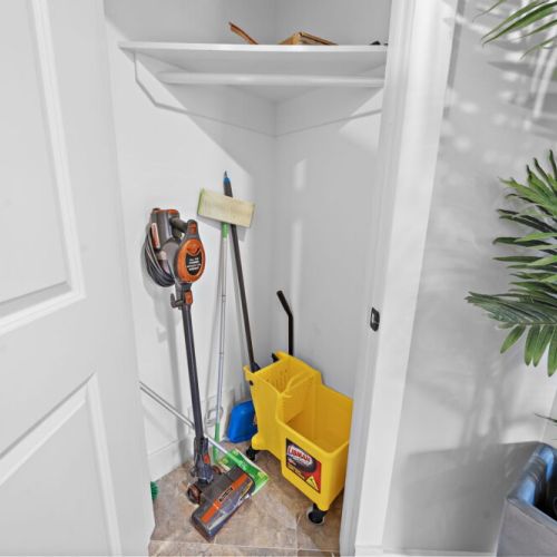Cleaning equipment included.