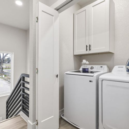 Fully-equipped laundry room.