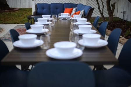 Gather around, share a meal, and let the lights set the mood