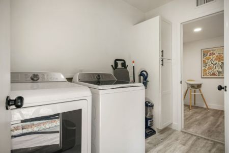 Fully-equipped laundry room.