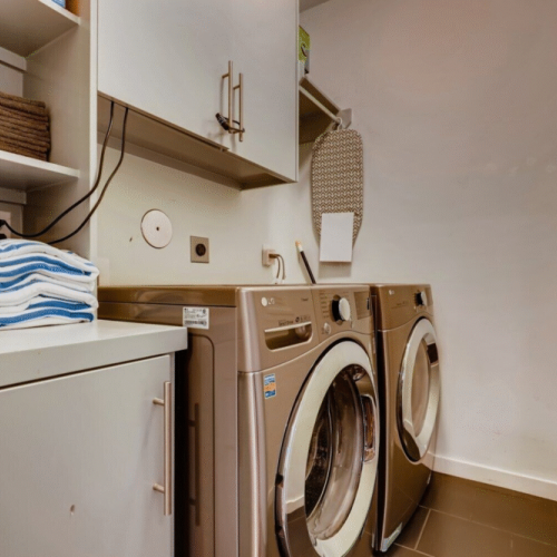 Fully-equipped laundry room.
