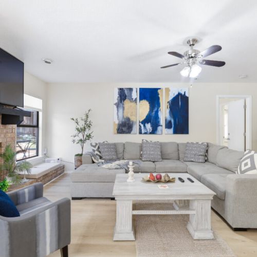Step into comfort and style with our modern designed living room.