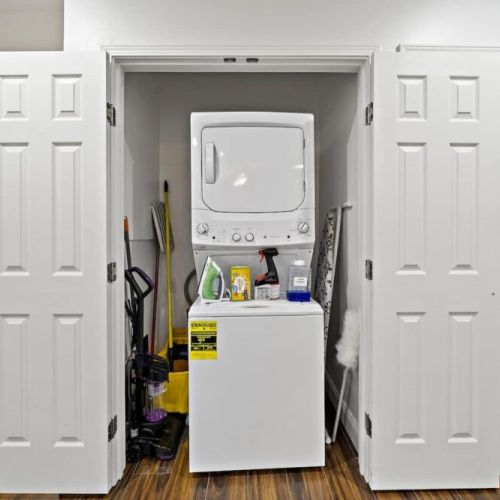 Fully-equipped laundry room.