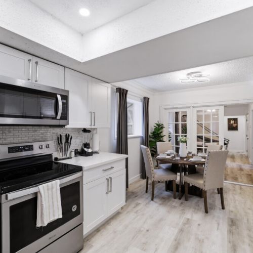 Stainless steel appliances.