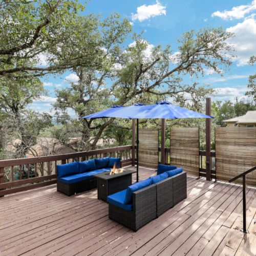 Enjoy laid-back evenings by the fire pit with comfy patio seating and warm, glowing flames that make every night unforgettable.