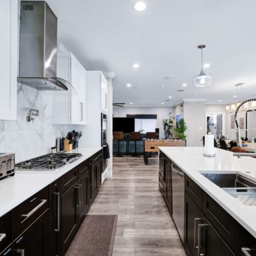 Dreamy kitchen,  with elegant marble finishes.