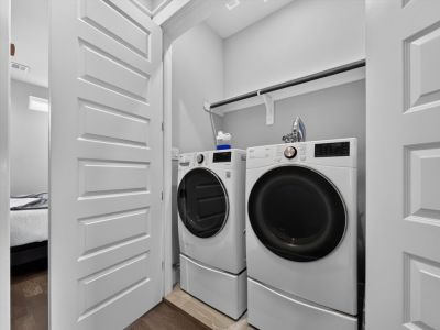 Fully-equipped laundry room.