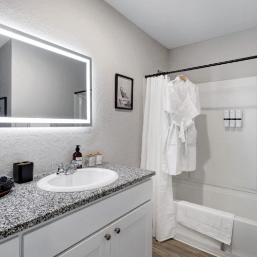 Primary bathroom is fully stocked with all you need. Makeup pads and q-tips included.