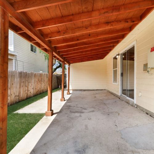 Our private covered patio with plenty of space.