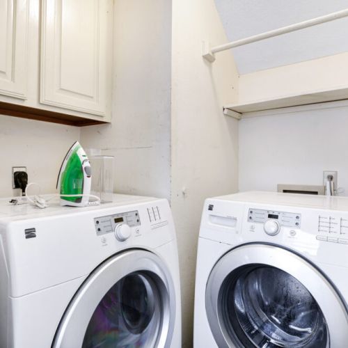 Fully-equipped laundry room.