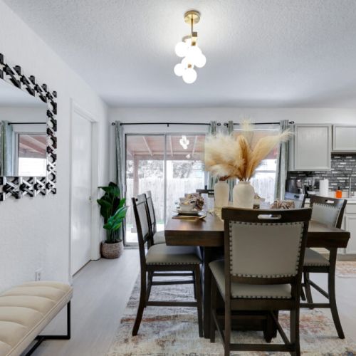 Enjoy a dining area full of natural light.