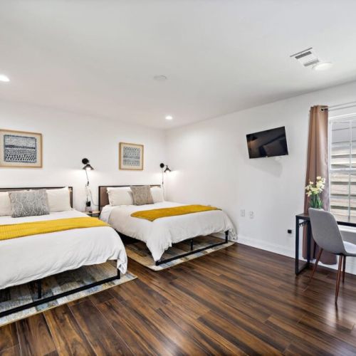 TVs included in all bedrooms! Desk and comfortable chair included.