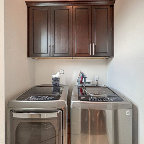 Fully-equipped laundry room.