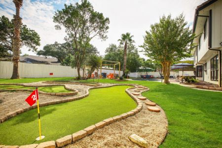 Unique mini-golf in backyard for ultimate level of entertainment.
