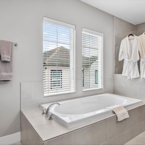 Primary bathroom is fully stocked with all you need. Makeup pads and q-tips included.