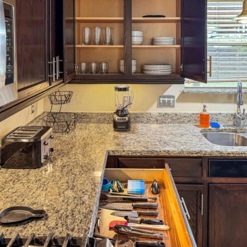Kitchen is fully equipped so that you can feel like home for long stays.
