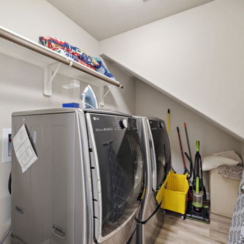 Fully-equipped laundry room.