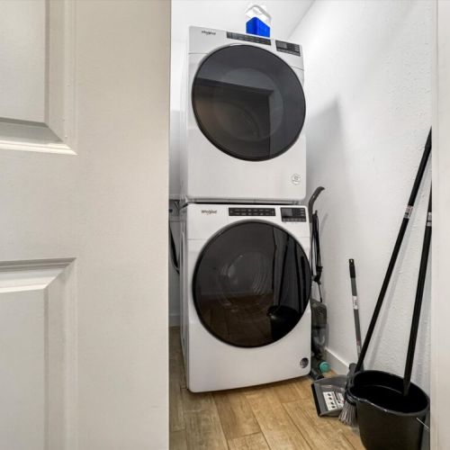 Fully-equipped laundry room.
