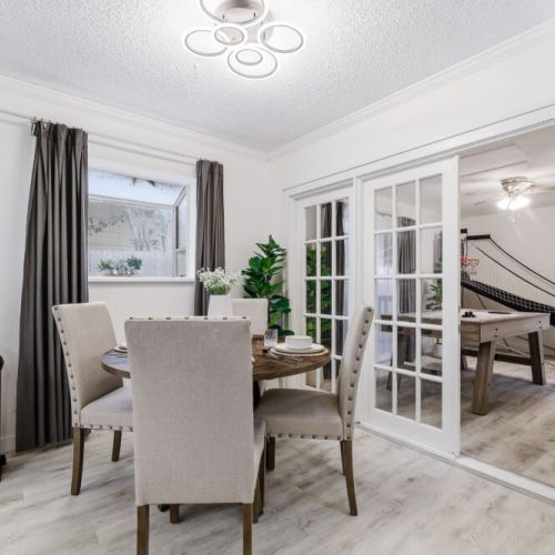 Enjoy a dining area full of natural light.