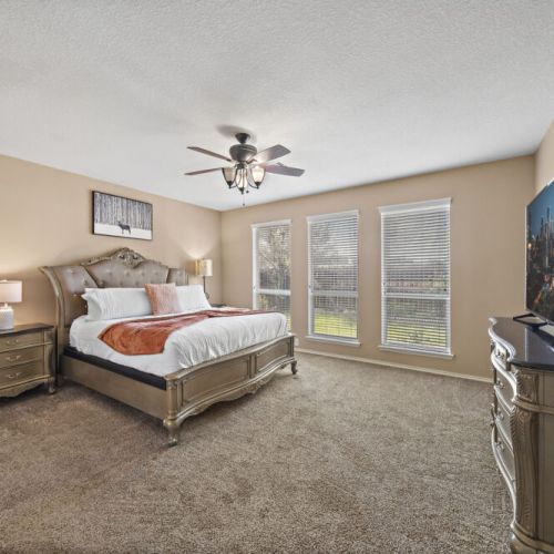 Primary bedroom with king size bed