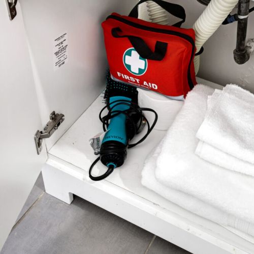 Towels, first aid kit and hair dryer included!