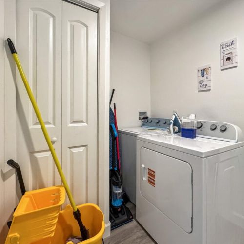Fully-equipped laundry room.