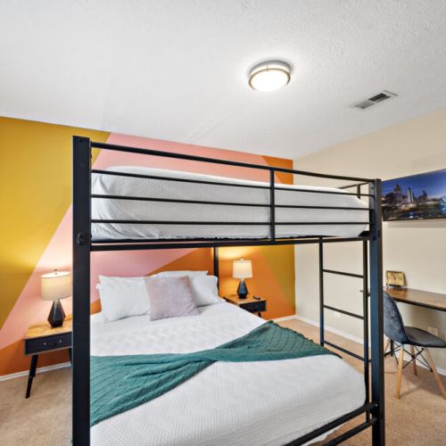 TV included in all bedrooms. Desk and comfortable chair included.